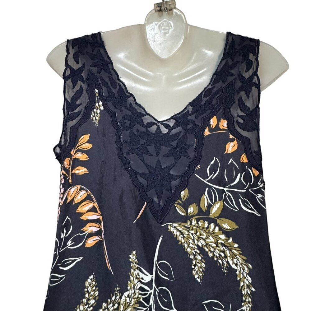 Sundance 100% Silk Sexy Floral Printed Slip Dress Sheath Lace Trim size S 4 - 6 - Picture 9 of 10